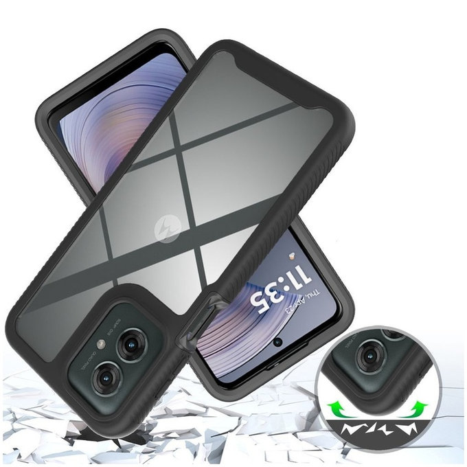 Hülle Defense für Motorola Moto G15 / G15 Power / G17 / G17 Power / G05 / E15, schwarz, Tech-Protect