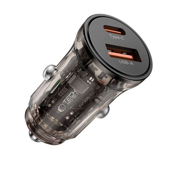 Autoladegerät CC01 2-PORT PD 45W / QC3.0, schwarz, Tech-Protect