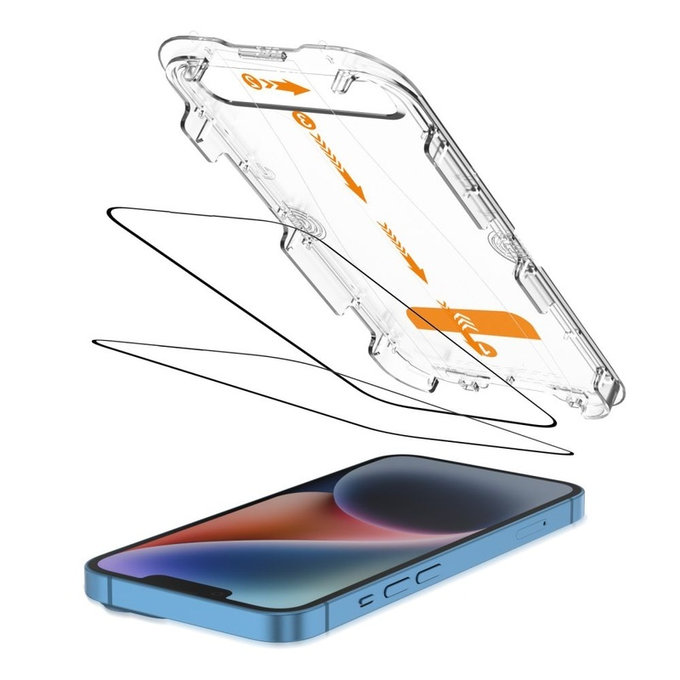 Panzerglas Quick Set+ 2-PACK für iPhone 13 / 13 Pro / 14 / 16E / 17E, schwarz, Tech-Protect