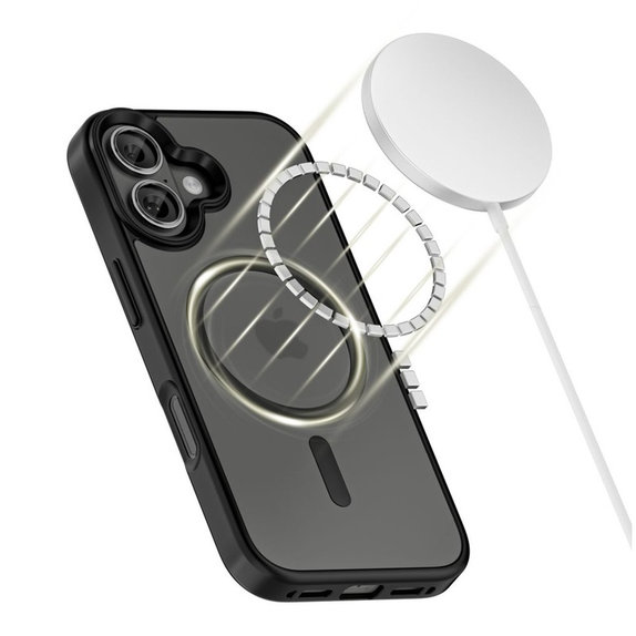 Hülle MagMat MagSafe für iPhone 17, Matte Black, Tech-Protect