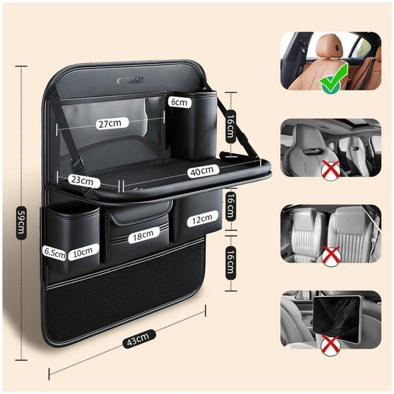 Rücksitz-Organizer UCA100, schwarz, Tech-Protect