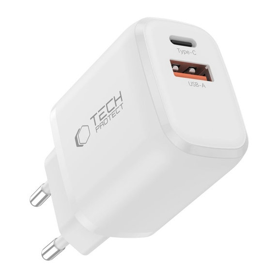 Netzladegerät NCA20 2-PORT PD 20W / QC3.0 + Lightning Cable, weiß, Tech-Protect