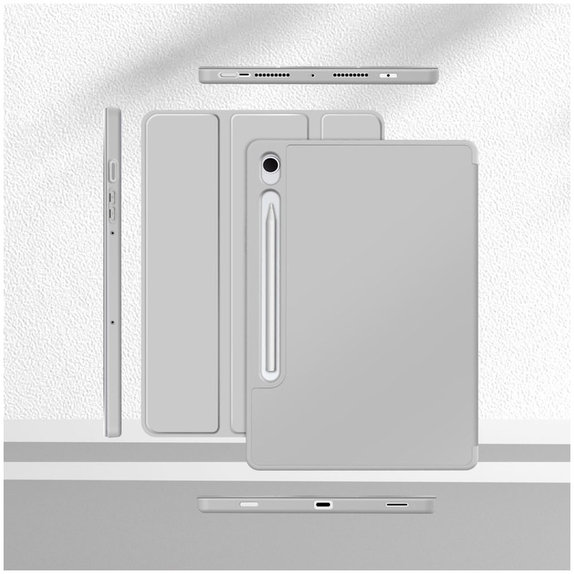 Hülle Sc Pen für Samsung Tab S9 11.0 / S9 FE / S10 FE / S10 Lite 10.9 X710 / X716B / X510 / X516B / X520 / X526 / X400 / X406B, grau, Tech-Protect