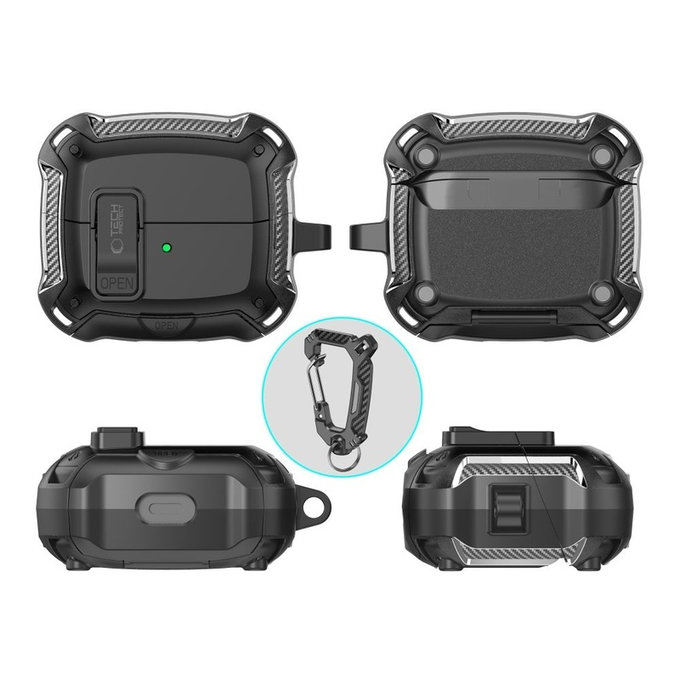 Kopfhörer-Hülle Carbonox MagSafe für Samsung Buds 3 / 3 FE / 3 Pro, schwarz, Tech-Protect