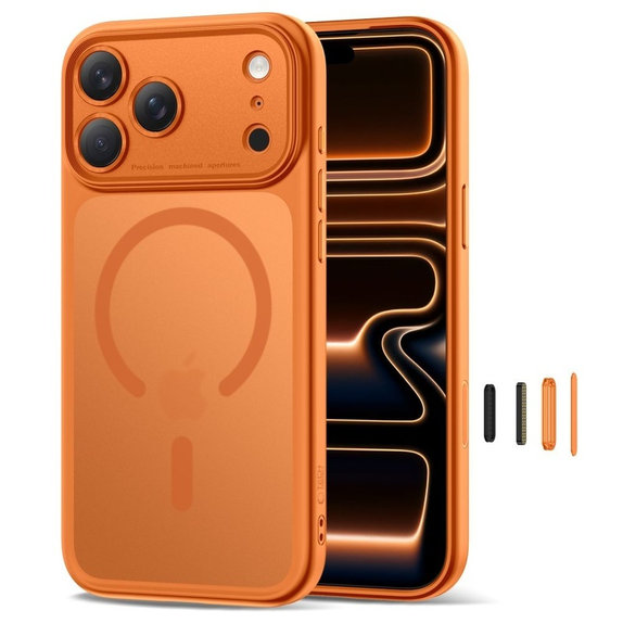 Hülle MagPeak MagSafe CC für iPhone 17 Pro, Matte Cosmic Orange, Tech-Protect
