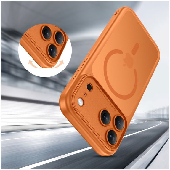 Hülle MagPeak MagSafe CC für iPhone 17 Pro, Matte Cosmic Orange, Tech-Protect