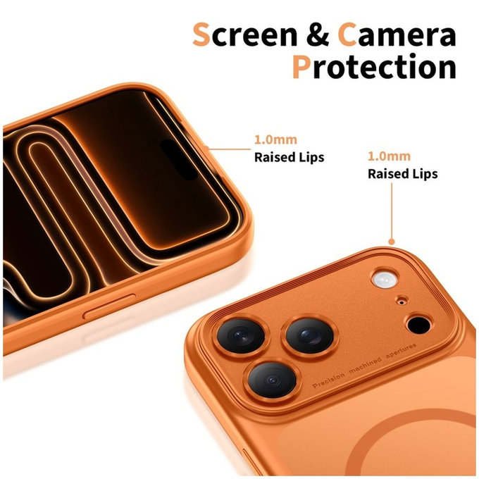 Hülle MagPeak MagSafe CC für iPhone 17 Pro Max, Matte Cosmic Orange, Tech-Protect