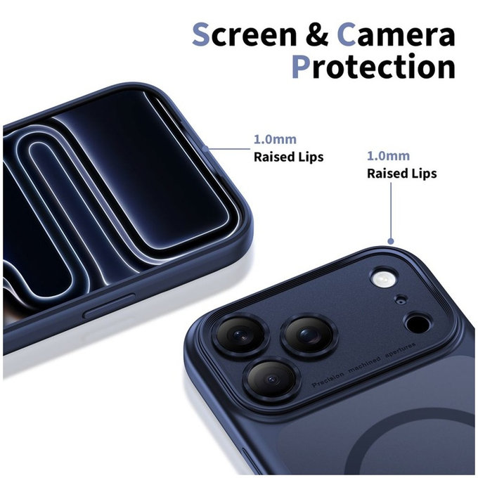 Hülle MagPeak MagSafe CC für iPhone 17 Pro, Matte Deep Blue, Tech-Protect