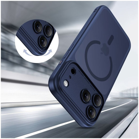 Hülle MagPeak MagSafe CC für iPhone 17 Pro, Matte Deep Blue, Tech-Protect