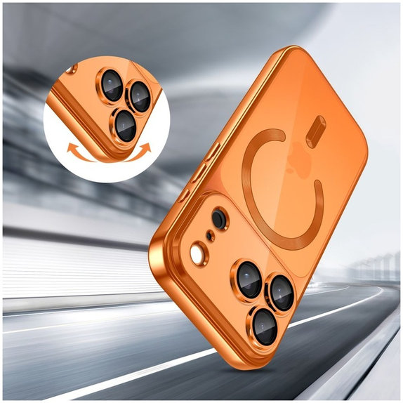 Hülle MagFlex MagSafe für iPhone 17 Pro, Shiny Cosmic Orange, Tech-Protect