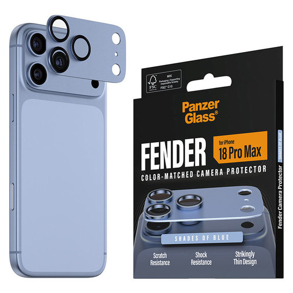 Fender Kameraobjektivschutz für iPhone 18 Pro Max, Italian Blue, PanzerGlass