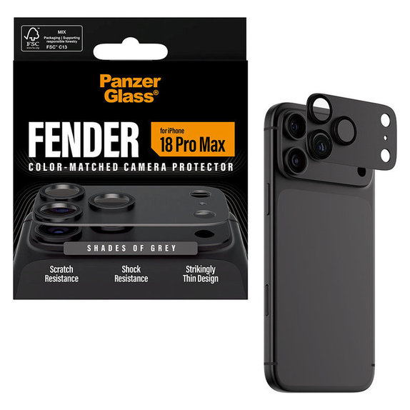 Fender Kameraobjektivschutz für iPhone 18 Pro Max, Shades of Grey, PanzerGlass