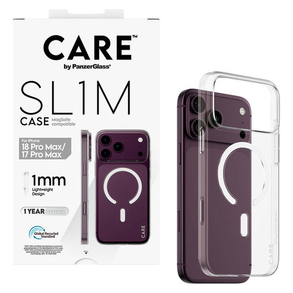 Hülle SL1M mit MagSAFE für iPhone 18 Pro Max/17 Pro Max/16e, Transparent, PanzerGlass