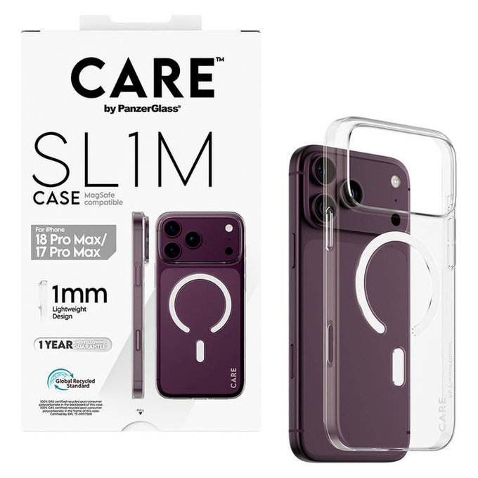 Hülle SL1M mit MagSAFE für iPhone 18 Pro Max/17 Pro Max/16e, Transparent, PanzerGlass
