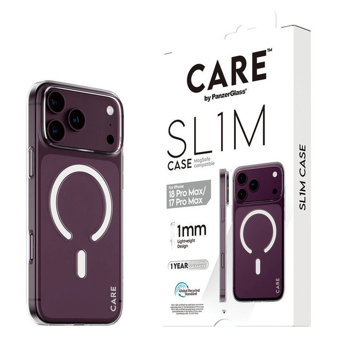 Hülle SL1M mit MagSAFE für iPhone 18 Pro Max/17 Pro Max/16e, Transparent, PanzerGlass