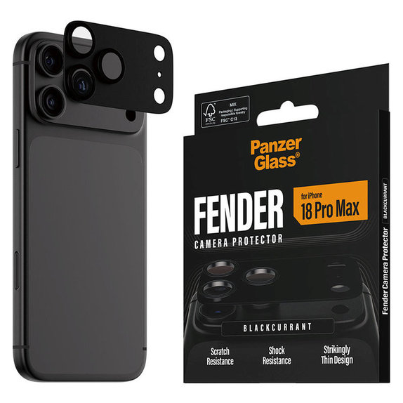 Fender Kameraobjektivschutz für iPhone 18 Pro Max, Black Currant Currant, PanzerGlass