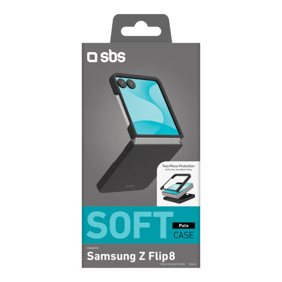 Hülle Instinct für Samsung Galaxy Z Flip8, Schwarz, SBS