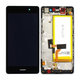 Huawei P8 Lite ALE-L21 - LCD Display + Touchscreen Front Glas + Rahmen + Akku Batterie (Black) - 02350KCW, 02350KCC, 02350KCB, 02350JVD Genuine Service Pack
