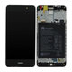 Huawei Y7 Dual TRT-L21 - LCD Display + Touchscreen Front Glas + Rahmen + Akku Batterie 4000mAh (Grau) - 02351HSB