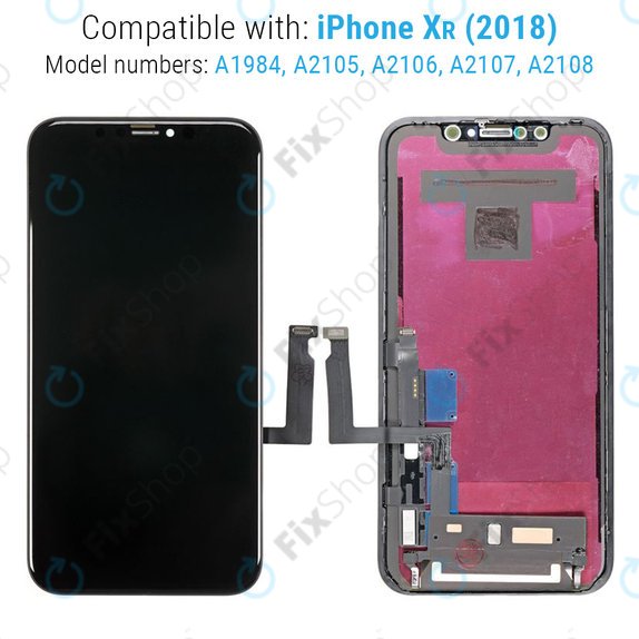 Display für iPhone XR, Touchscreen-Glas mit Rahmen