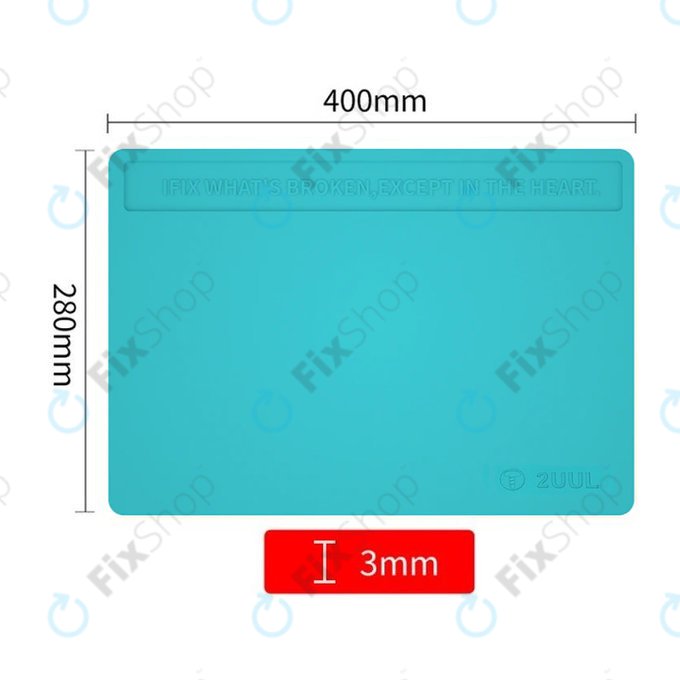 2UUL - ESD Antistatisches hitzebeständiges Silikonpad mit Anti-Staub-Beschichtung - 40 x 28cm (Blau)