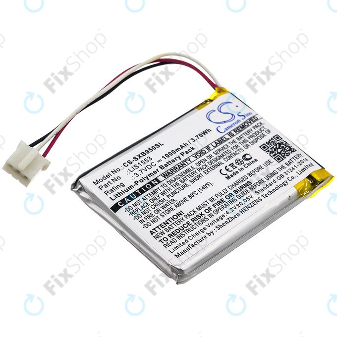 Akku batterie für Sony Mdr-Xb950n1, Srs-Ws1, 1000mAh, Li-Pol, 3.7V, LIS1553, HQ