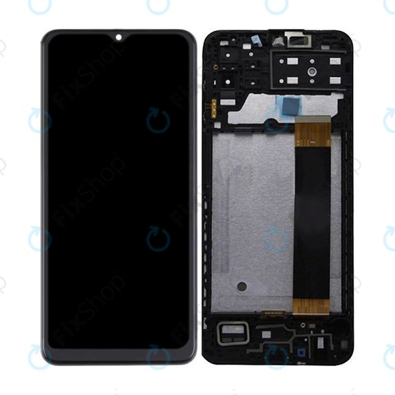 Samsung Galaxy M13 M135F - LCD Display + Touchscreen Front Glas + Rahmen (Black) TFT