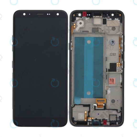 LG K40 - LCD Display + Touchscreen Front Glas + Rahmen (Black) TFT