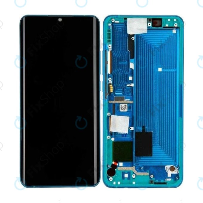 Xiaomi Mi Note 10, Mi Note 10 Pro - LCD Display + Touchscreen Front Glas + Rahmen (Aurora Green) - 56000100F400 Genuine Service Pack