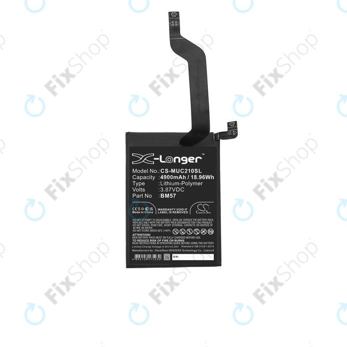 Xiaomi Redmi Note 10 Pro M2101K6G M2101K6R - Akku Batterie BM57 4900mAh HQ