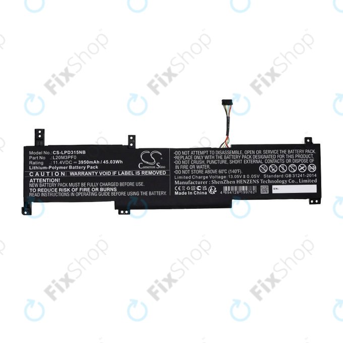Batterie für Lenovo IdeaPad 3-series, 3950mAh, Li-Pol, 11.4V, L20M3PF0, HQ