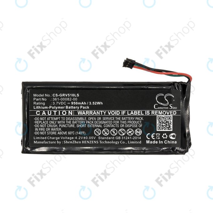 Akku batterie für Garmin Varia TL, RTL510, Varia RTL501, 950mAh, Li-Pol, 3.7V, 361-00082-00, HQ