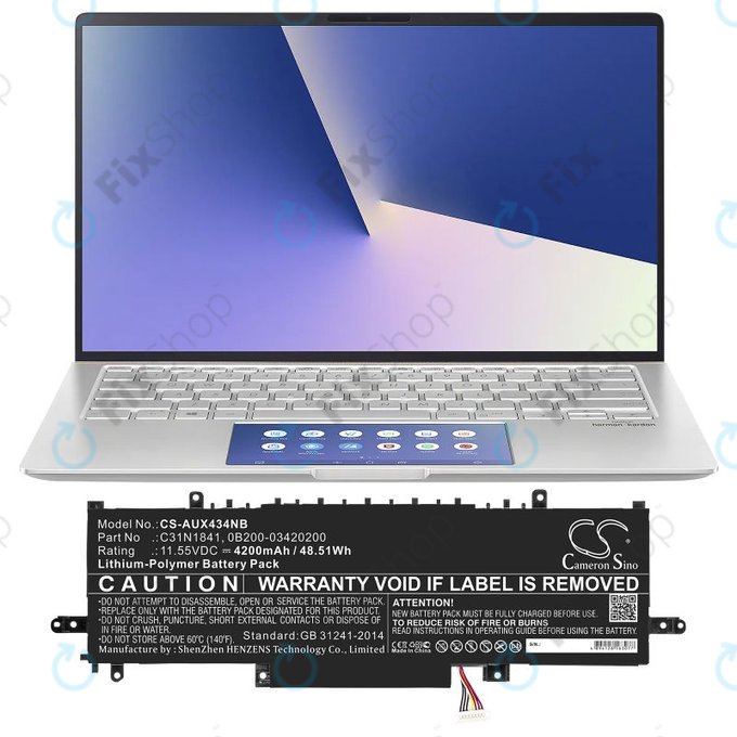 Akku batterie für Asus ZenBook 14, Flip 14, 4200mAh, Li-Pol, 11.55V, C31N1841, HQ