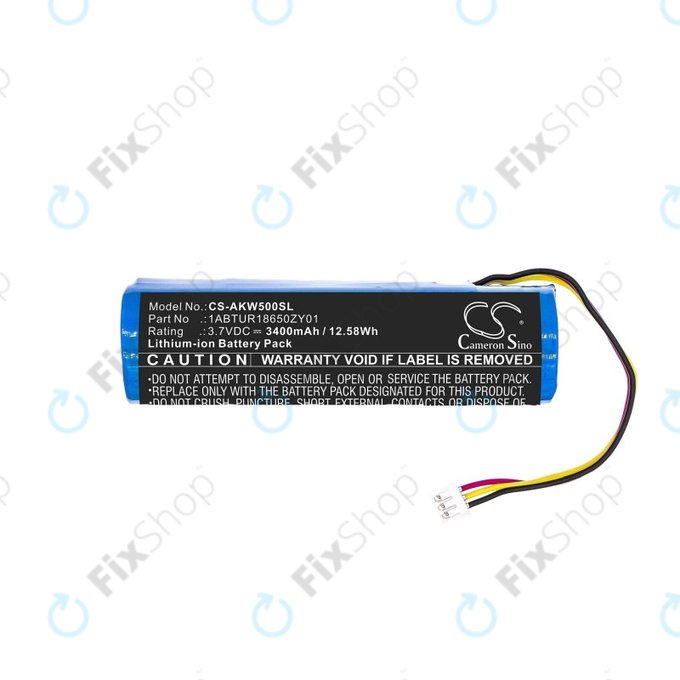 Batterie für Akai 5000 Solo, Ewi 5000, 3400mAh, Li-Ion, 3.7V, 1ABTUR18650ZY01, HQ