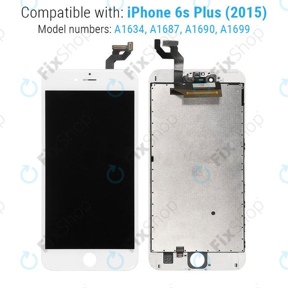 Display für iPhone 6S Plus, White, Touchscreen-Glas mit Rahmen