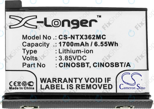 Batterie für Insta360 One X2, 1700mAh, Li-Ion, 3.85V, CINOSBT, HQ