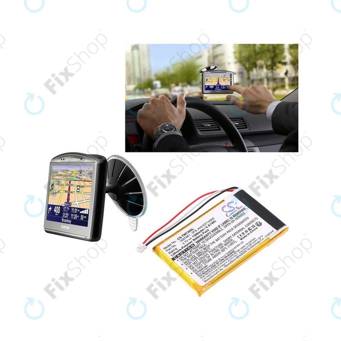 Akku batterie für TomTom Go 530 Live, 630T, 720, 730T, 930T, 1697461, Li-Polymer, 3.7V, 1300mAh, HQ