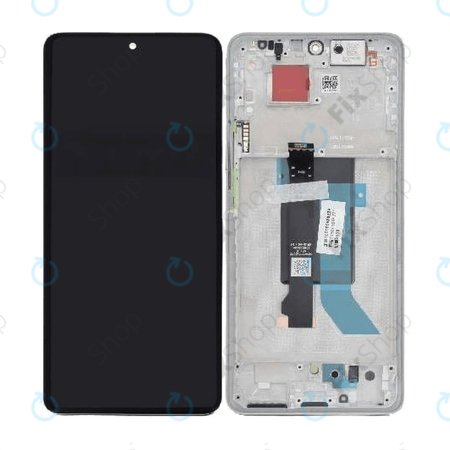 Xiaomi Poco X7 24095PCADG - LCD Display + Touchscreen Front Glas + Rahmen (Silver) - 5600030O16P00 Genuine Service Pack