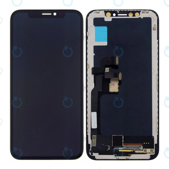 Display Soft OLED für iPhone X, Touchscreen-Glas mit Rahmen, FixPremium