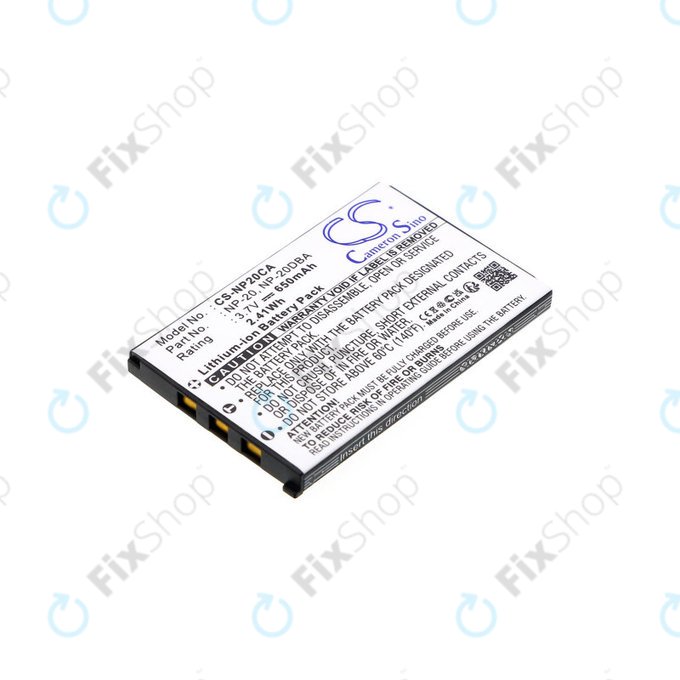 Batterie für Casio Exilim Card Ex-S880, 650mAh, Li-Ion, 3.7V, NP-20, HQ