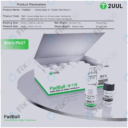 Lötkugeln für iPhone-Reparatur, 2UUL PB01