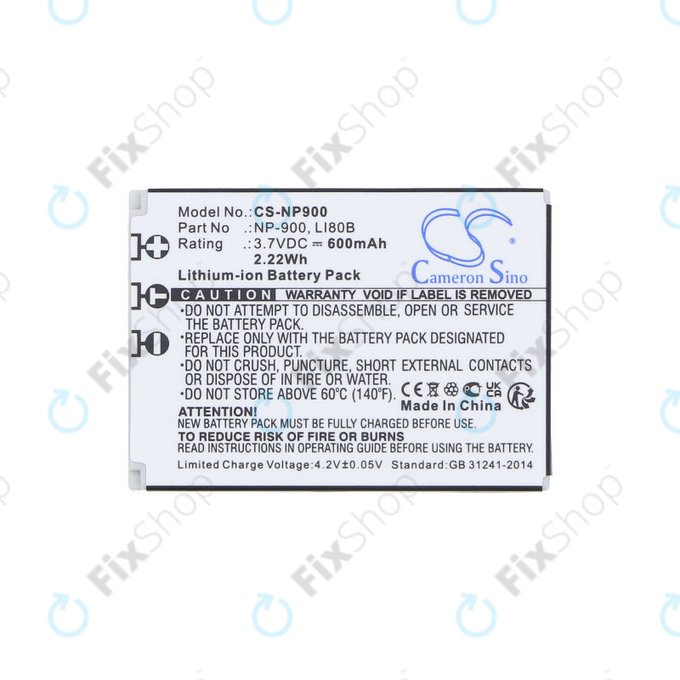 Batterie für Agfa, Aosta, Avant, Benq, Minolta, Olympus, Polaroid, 600mAh, Li-Ion, 3.7V, Li-80B, HQ