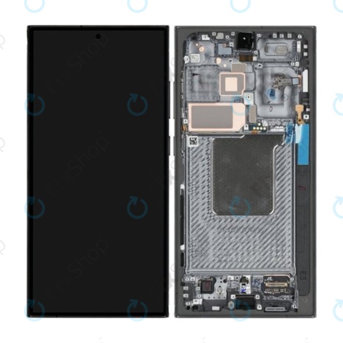 Samsung Galaxy S24 Ultra S928B - LCD Display + Touchscreen Front Glas + Rahmen (Titanium Black) - GH82-33396B Genuine Service Pack