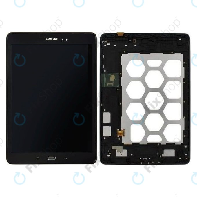 Samsung Galaxy Tab A 9.7 T550 - LCD Display + Touchscreen Front Glas + Rahmen (Black) - GH97-17400D Genuine Service Pack