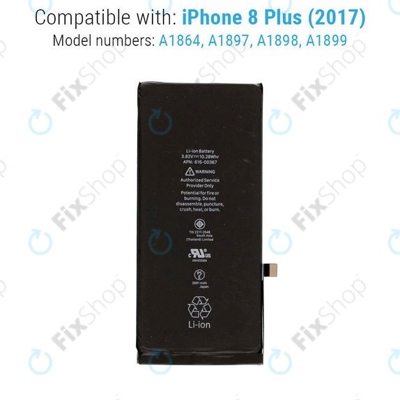 Akku Batterie für iPhone 8 Plus, 2691mAh, FixPremium