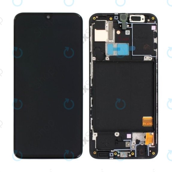 Samsung Galaxy A40 A405F - LCD Display + Touchscreen Front Glas + Rahmen (Black) - GH82-19672A, GH82-19674A Genuine Service Pack