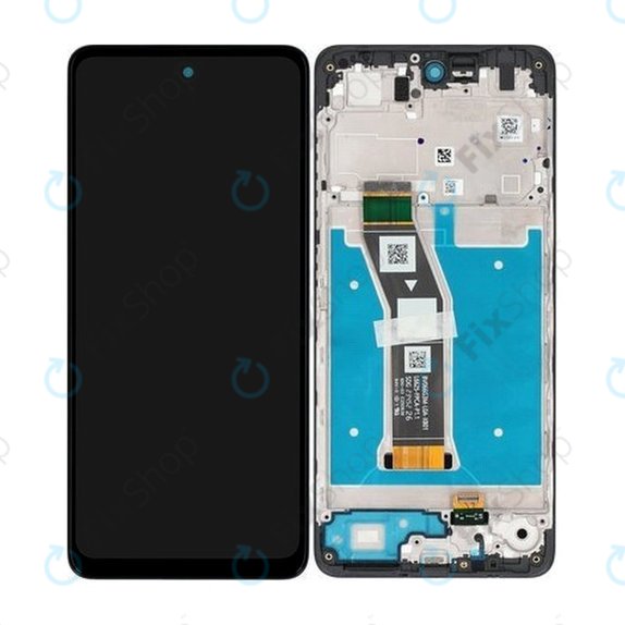 Motorola Moto G04 - LCD Display + Touchscreen Front Glas + Rahmen (Black) - 5D68C23890 Genuine Service Pack