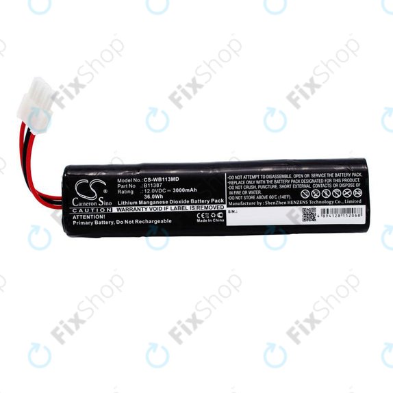 Akku batterie für Schiller America AED 10 Jump Start, 3000mAh, Li-MnO2, 12V, 00185-2, HQ