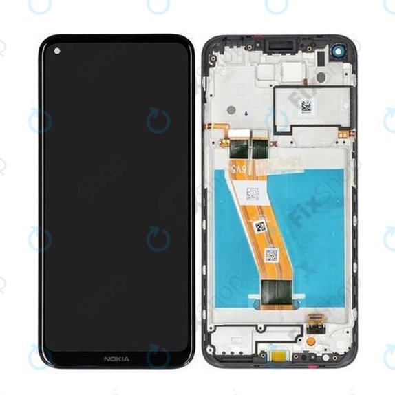 Nokia 3.4 - LCD Display + Touchscreen Front Glas + Rahmen (Black) - HQ3160AX36000 Genuine Service Pack