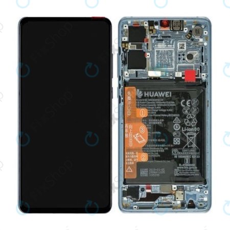 Huawei P30 - LCD Display + Touchscreen Front Glas + Rahmen + Akku Batterie (Breathing Crystal) - 02352NLP, 02354HMF, 02354KUB Genuine Service Pack